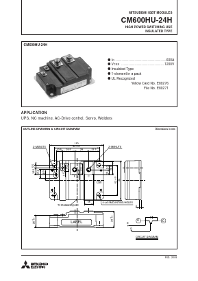 CM600HU-24H Datasheet PDF MITSUBISHI ELECTRIC 