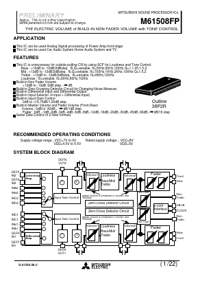 M61508FP Datasheet PDF MITSUBISHI ELECTRIC 