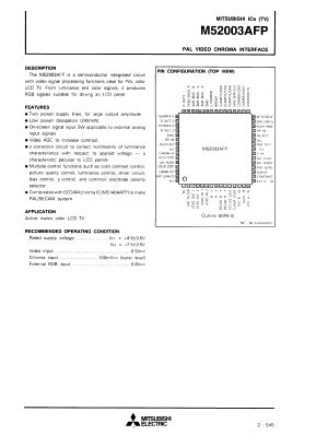 M52003AFP Datasheet PDF MITSUBISHI ELECTRIC 