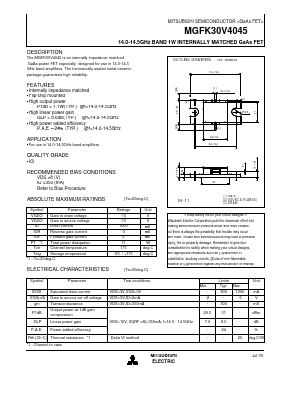 MGFK30V4045 Datasheet PDF MITSUBISHI ELECTRIC 