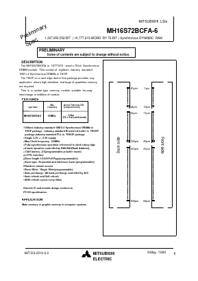 MH16S72BCFA-6 Datasheet PDF MITSUBISHI ELECTRIC 