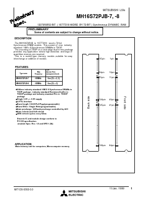 MH16S72PJB-7 Datasheet PDF MITSUBISHI ELECTRIC 