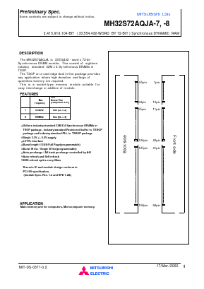 MH32S72AQJA-7 Datasheet PDF MITSUBISHI ELECTRIC 