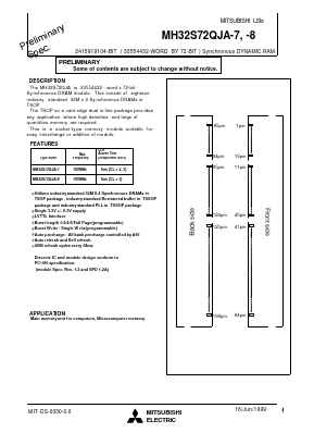 MH32S72QJA-7 Datasheet PDF MITSUBISHI ELECTRIC 