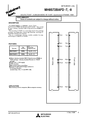 MH8S72BAFD Datasheet PDF MITSUBISHI ELECTRIC 