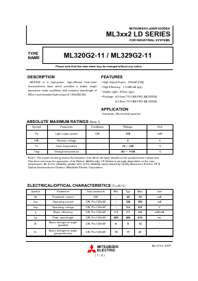 ML320G2 Datasheet PDF MITSUBISHI ELECTRIC 