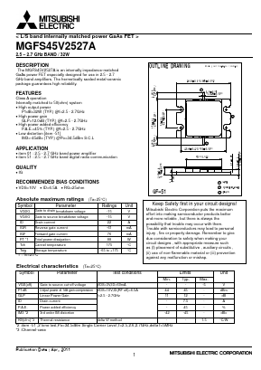 MGFS45V2527A Datasheet PDF MITSUBISHI ELECTRIC 