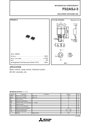 FS2ASJ-3 Datasheet PDF MITSUBISHI ELECTRIC 