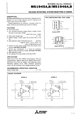 M51946B Datasheet PDF MITSUBISHI ELECTRIC 