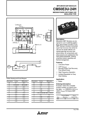 CM50E3U-24H Datasheet PDF MITSUBISHI ELECTRIC 