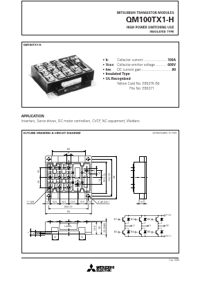QM100TX1-H Datasheet PDF MITSUBISHI ELECTRIC 