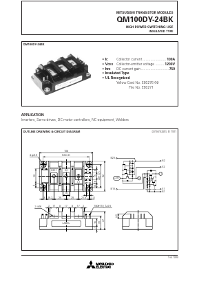QM100DY-24BK Datasheet PDF MITSUBISHI ELECTRIC 