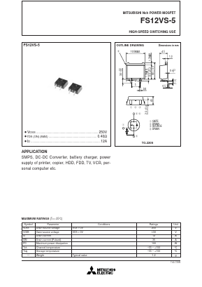 FS12VS-5 Datasheet PDF MITSUBISHI ELECTRIC 
