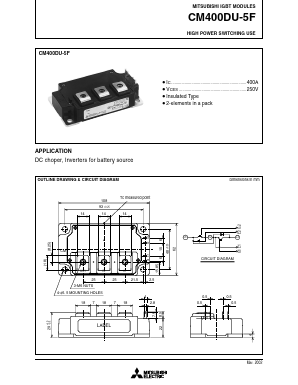 CM400DU-5F Datasheet PDF MITSUBISHI ELECTRIC 
