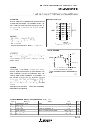 M54580P Datasheet PDF MITSUBISHI ELECTRIC 