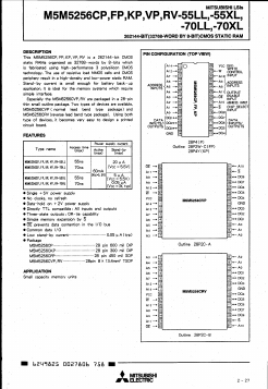 M5M5256CRV-70LL Datasheet PDF MITSUBISHI ELECTRIC 