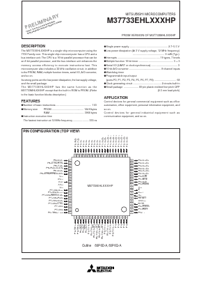 M37733EHL Datasheet PDF MITSUBISHI ELECTRIC 