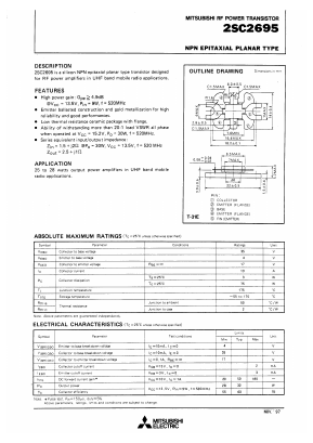 2SC2695 Datasheet PDF MITSUBISHI ELECTRIC 