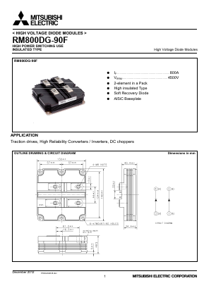 RM800DG-90F Datasheet PDF MITSUBISHI ELECTRIC 