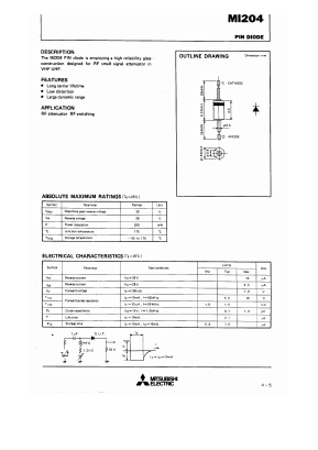 MI204 Datasheet PDF MITSUBISHI ELECTRIC 