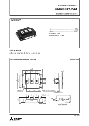 CM400DY-24A Datasheet PDF Mitsumi