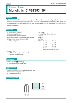 PST993F Datasheet PDF Mitsumi