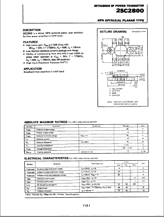 C2800 Datasheet PDF Mitsumi
