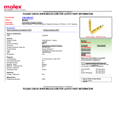1301260187 Datasheet PDF Molex Connectors