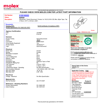 AA-4173-032T Datasheet PDF Molex Connectors
