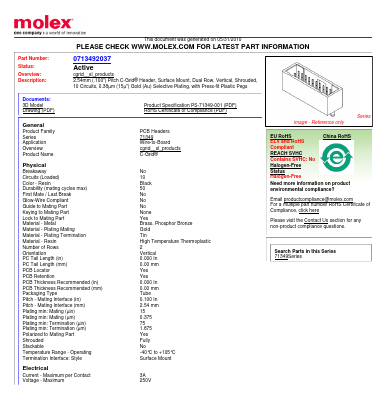 71349-2037 Datasheet PDF Molex Connectors
