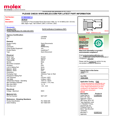 MCT-2XT Datasheet PDF Molex Connectors