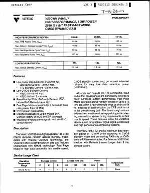 V53C104K-12L Datasheet PDF Mosel Vitelic Corporation 