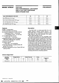 V53C104DK60 Datasheet PDF Mosel Vitelic Corporation 