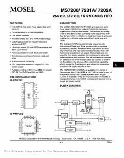 MS7201A-50 Datasheet PDF Mosel Vitelic Corporation 