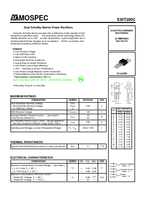 S30T200C Datasheet PDF Mospec Semiconductor