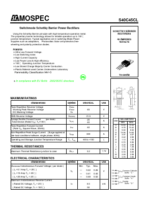 S40C45CL Datasheet PDF Mospec Semiconductor