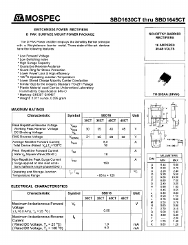 SBD1630CT Datasheet PDF Mospec Semiconductor