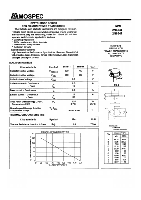 2N6544 Datasheet PDF Mospec Semiconductor