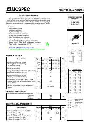 S20C60 Datasheet PDF Mospec Semiconductor