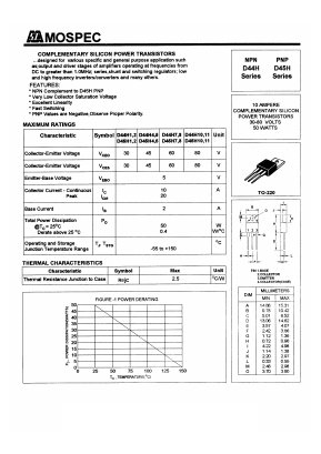 D44H5 Datasheet PDF Mospec Semiconductor