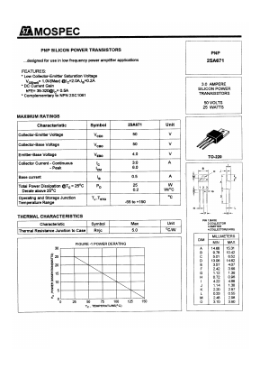 2SA761 Datasheet PDF Mospec Semiconductor