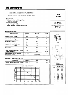 2SC1358 Datasheet PDF Mospec Semiconductor