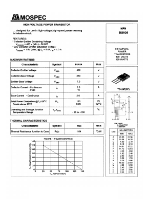BU926 Datasheet PDF Mospec Semiconductor