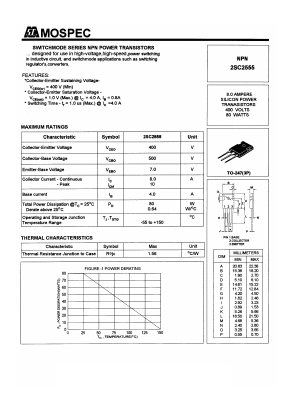 C2555 Datasheet PDF Mospec Semiconductor
