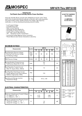 SRF1670 Datasheet PDF Mospec Semiconductor