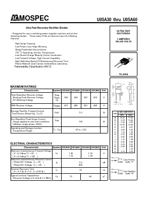 U05A30 Datasheet PDF Mospec Semiconductor
