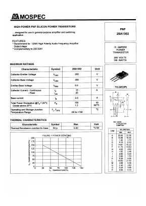 A1302 Datasheet PDF Mospec Semiconductor