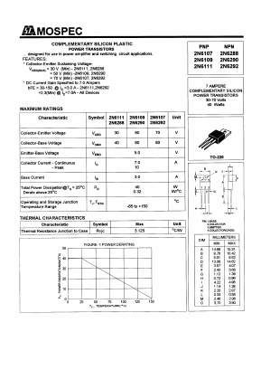 2N6111 Datasheet PDF Mospec Semiconductor