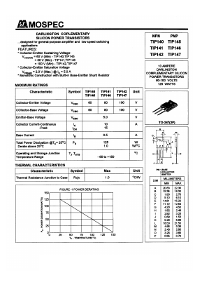 TIP141 Datasheet PDF Mospec Semiconductor