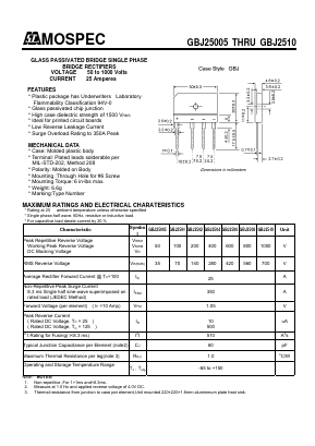 GBJ2510 Datasheet PDF Mospec Semiconductor